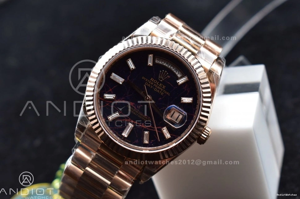 402 DayDate Steel A President RG Dial Crystal 40 Meteorite on Bracelet Markers SmartChoice 316L TWF 0520